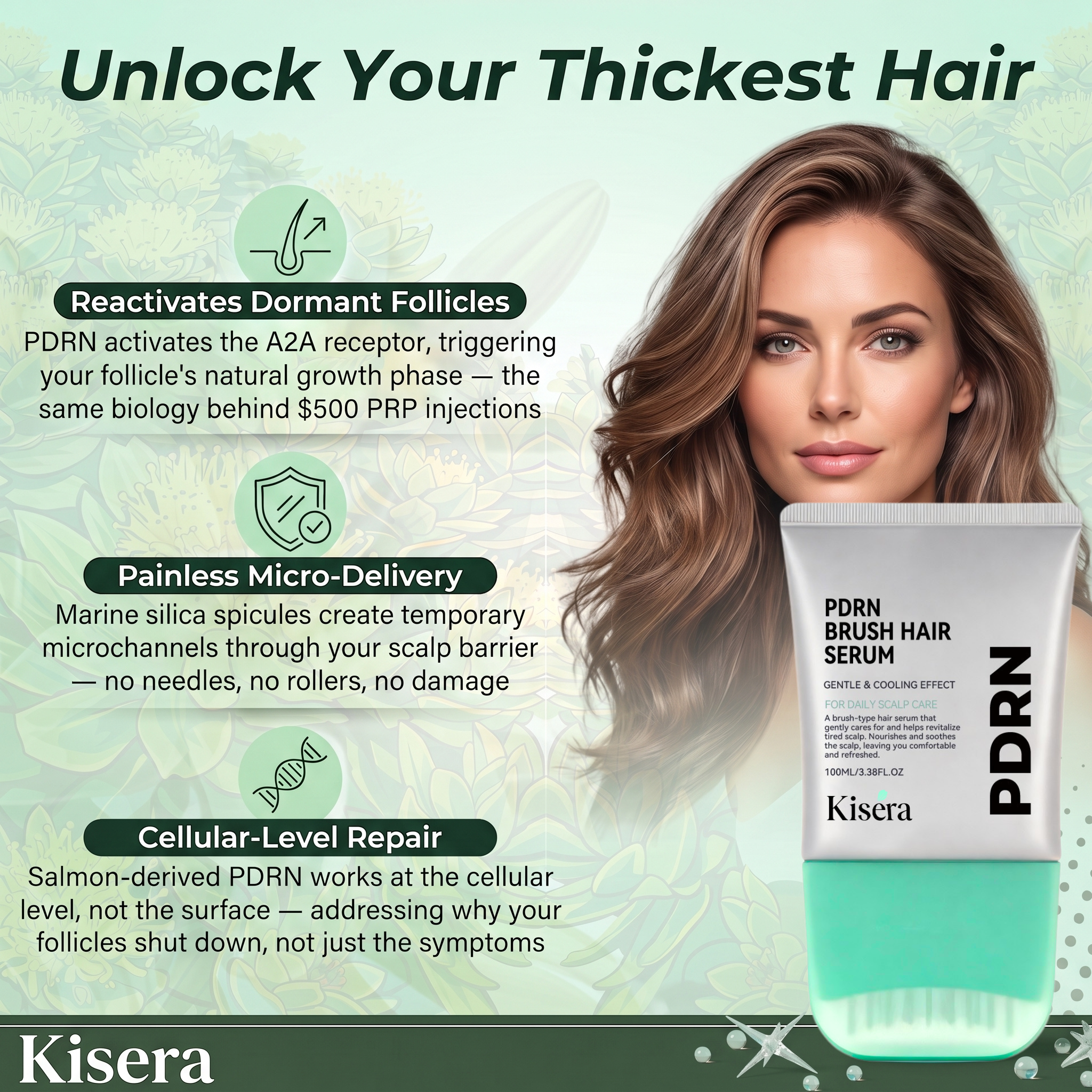 Kisera® PDRN Reedle Shot Hair Brush Serum