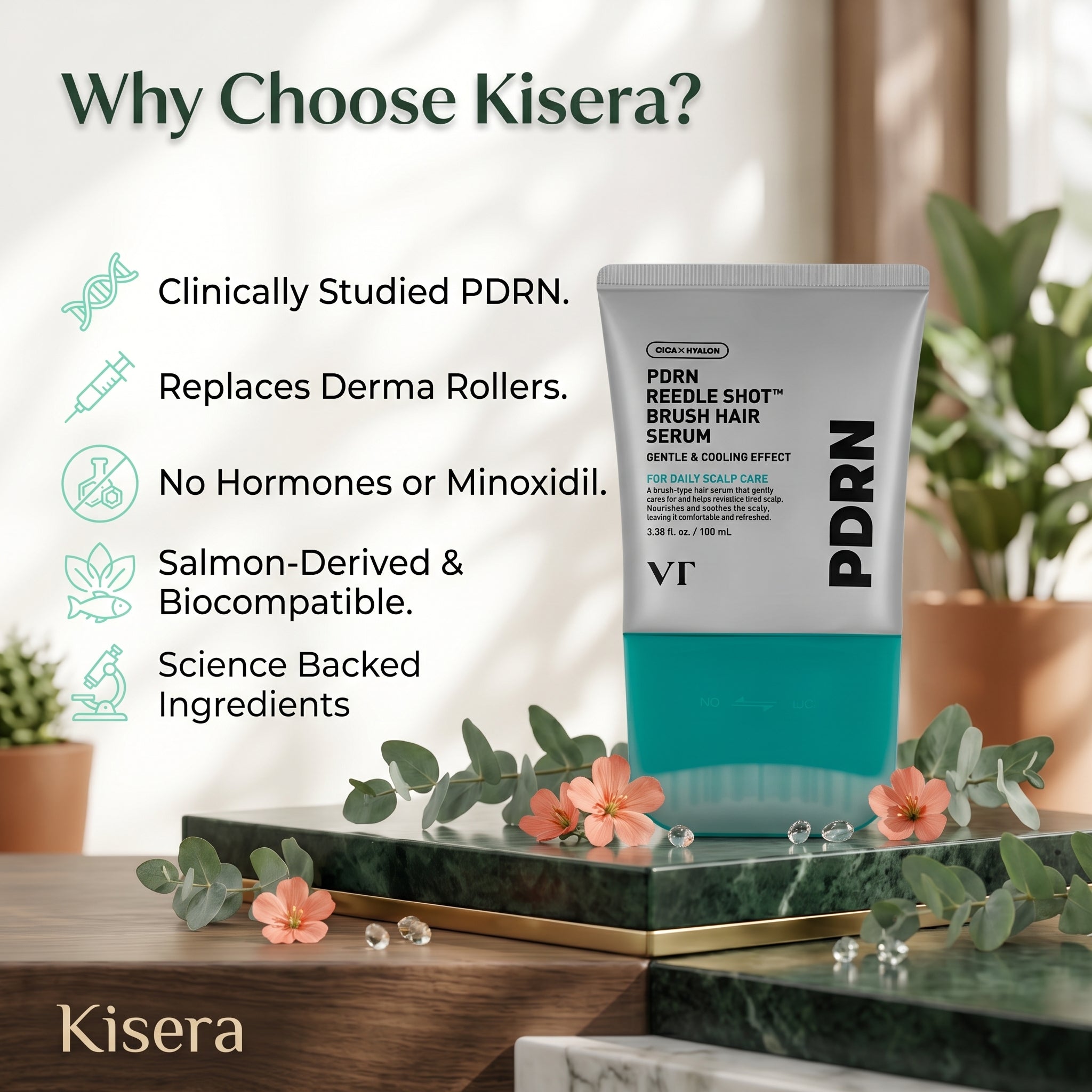 Kisera® PDRN Reedle Shot Hair Brush Serum