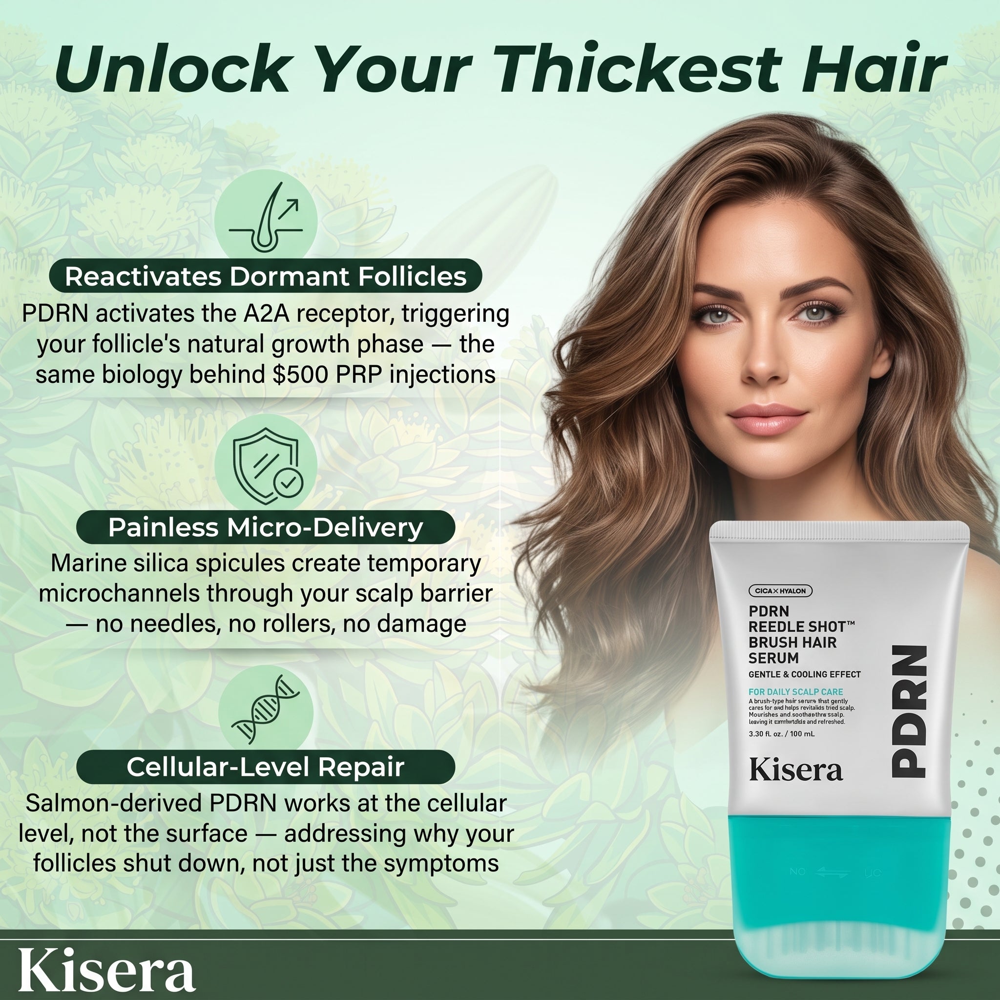 Kisera® PDRN Reedle Shot Hair Brush Serum