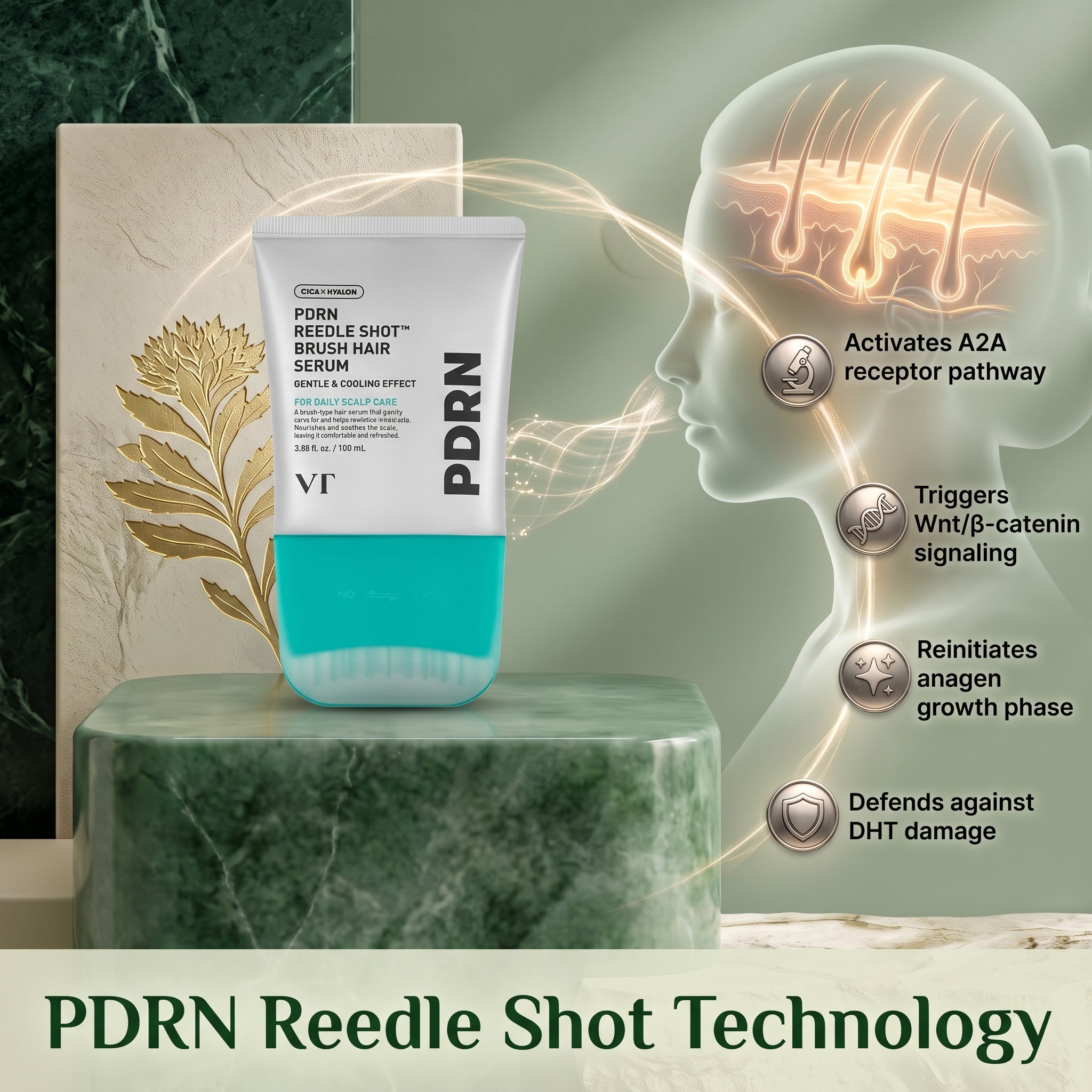 Kisera® PDRN Reedle Shot Hair Brush Serum