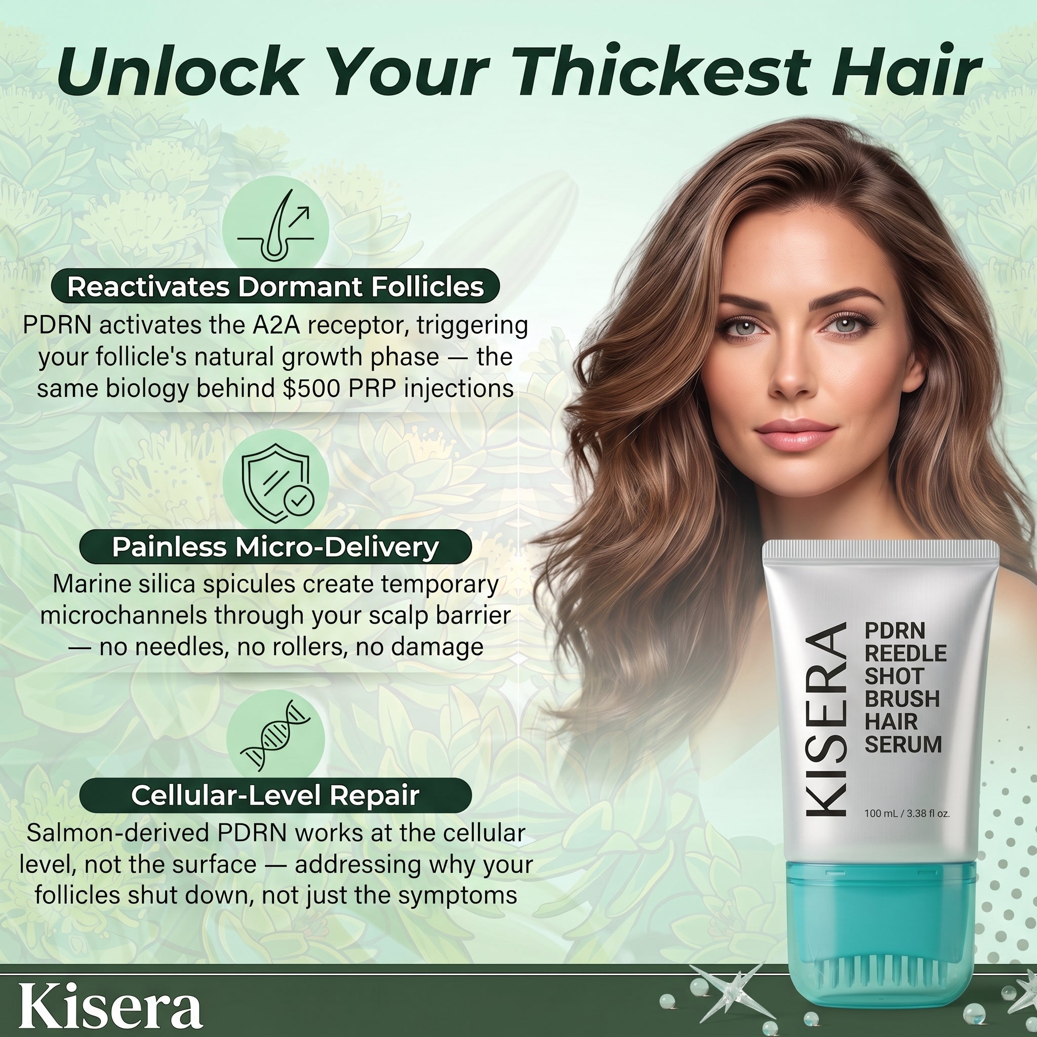 Kisera® PDRN Reedle Shot Hair Brush Serum