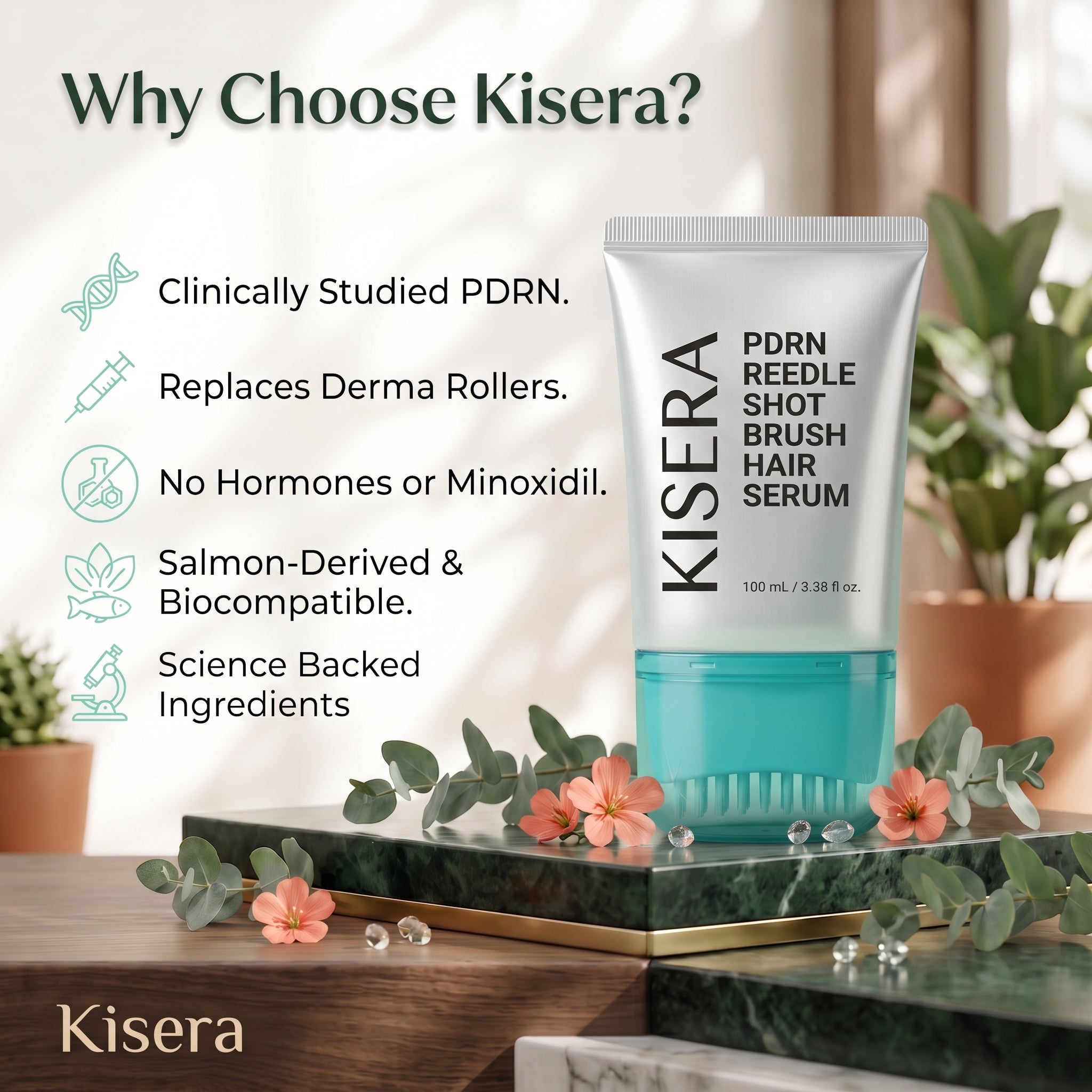 Kisera® PDRN Reedle Shot Hair Brush Serum