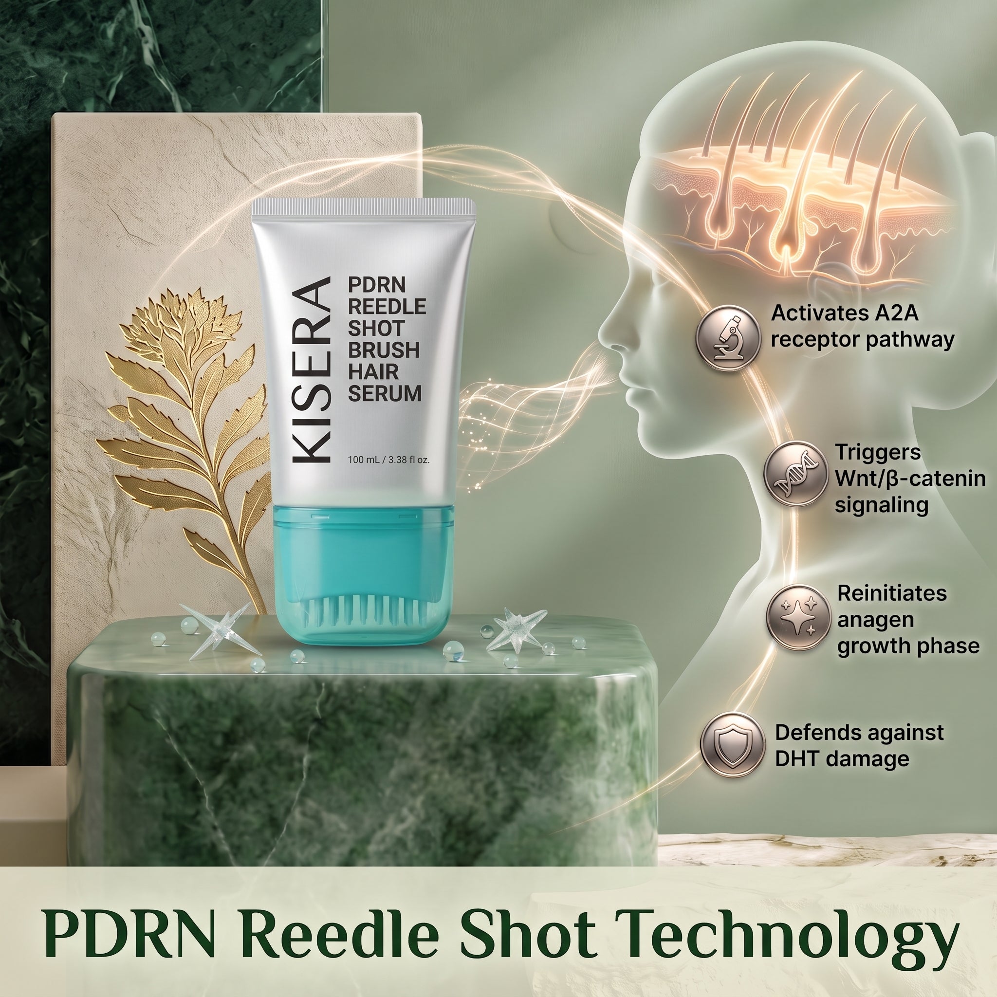 Kisera® PDRN Reedle Shot Hair Brush Serum